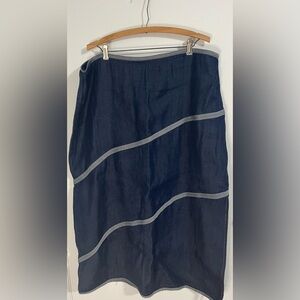 Starwear Women's Denim Midi Skirt with Contrast Trim Plus Size 22 Boho